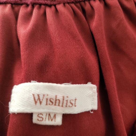 Wishlist Deep Red Boho Off The Shoulder Frayed Hem Swing Mini Dress S/M. - Picture 14 of 15